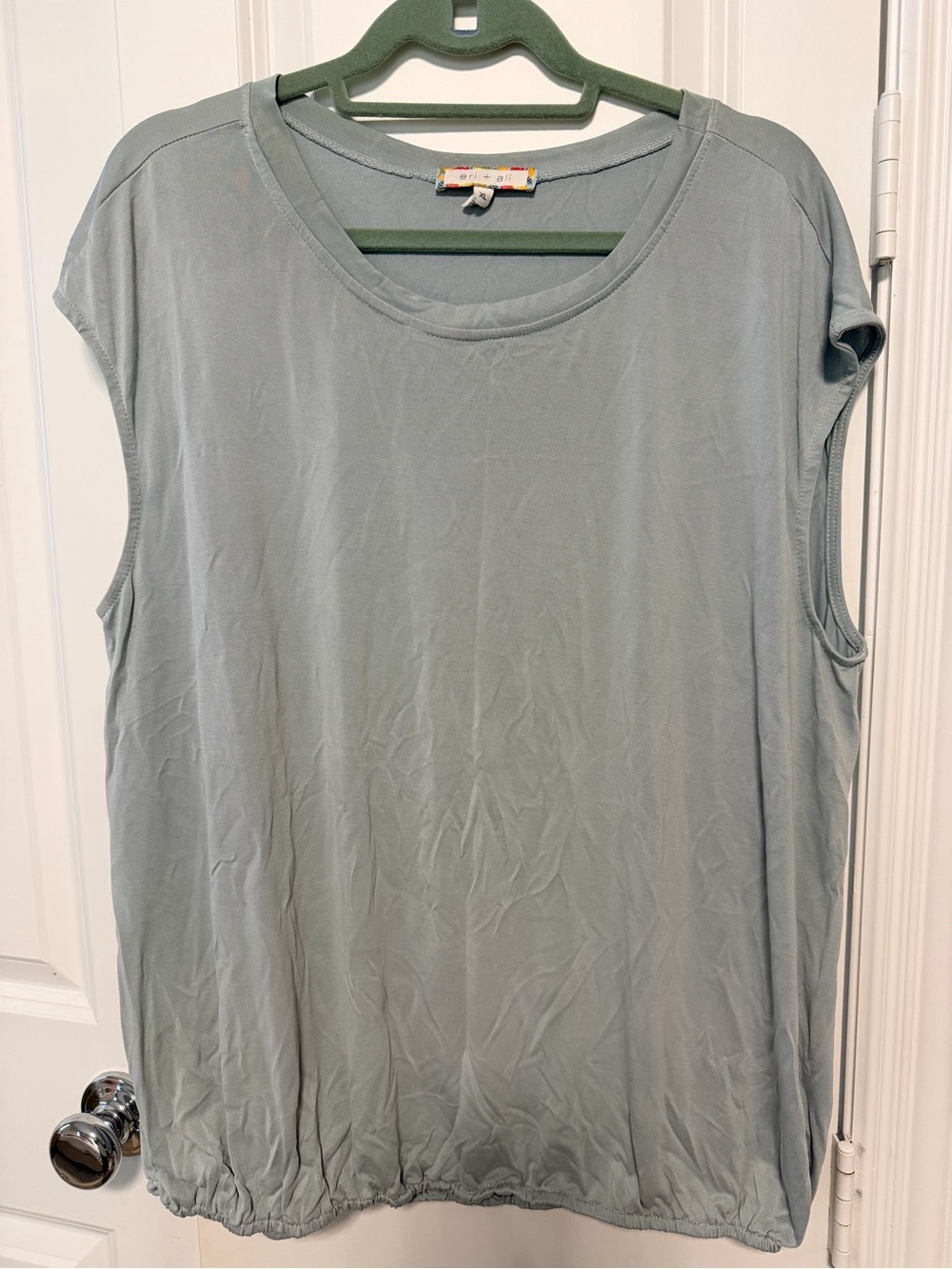 Eri + Ali Anthropologie Sage Green Sleeveless Top Sz XL Boho